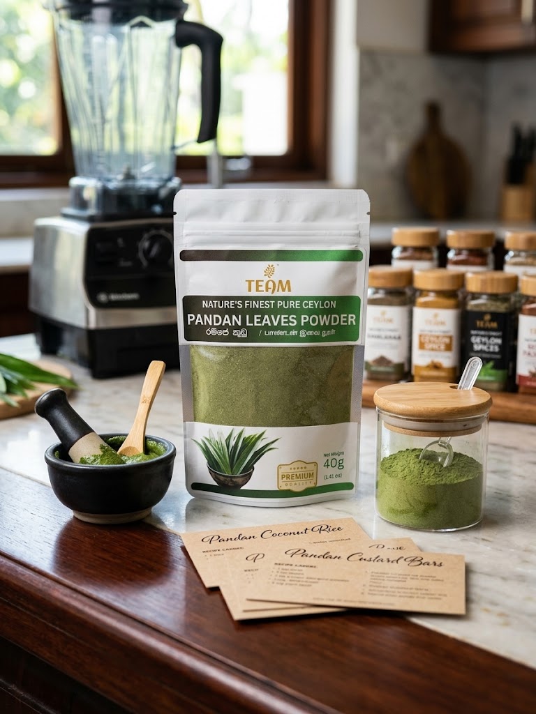 Ceylon Dehydrated Pandan Leaves Powder – 40g - Image 2