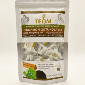 Ceylon Cinnamon Gotukola (Centella Asiatica) Tea – 20 Tea Bags | Natural Blend