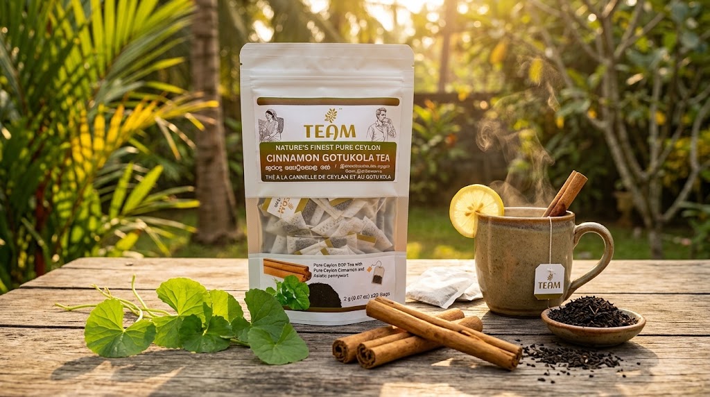 Ceylon Cinnamon Gotukola (Centella Asiatica) Tea – 20 Tea Bags | Natural Blend - Image 2