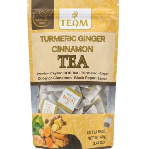 Natural Turmeric, Cinnamon & Ginger Tea – 20 Tea Bags | 100% Natural